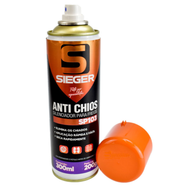 ANTI CHIOS (ELIMINA CHIADOS FREIOS E DISCOS) SP103 300ML / 200G - SIEGER - 1c2715a9-f448-4a64-a213-8688dd90e65a