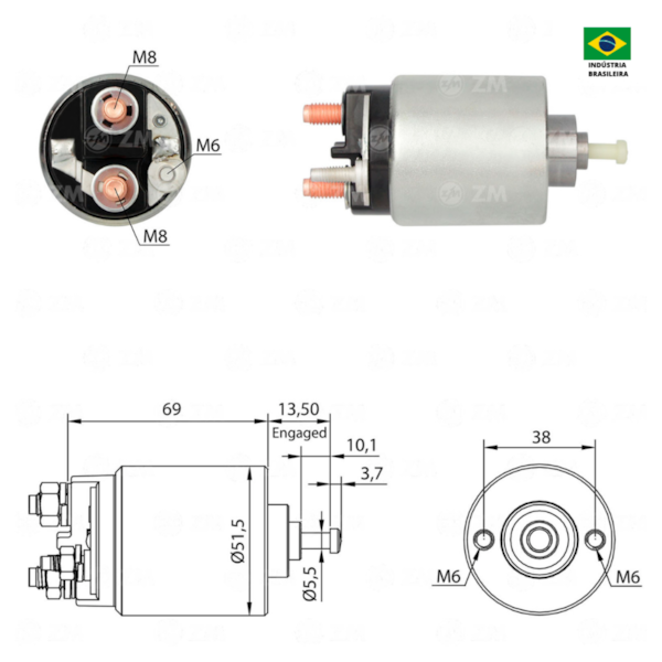 Automatico Partida ZM0961 Fusion Aplicavel Ford 1251700 - ea05a0bd-3216-49d1-b812-39d80e1d0df2
