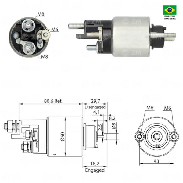 Automatico Partida ZM2708 X5 Aplicavel Denso DNS968  - 48d23725-875b-4022-97aa-926d0e711fc1