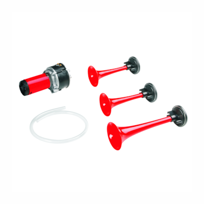 Buzina Eletropneumatica 3 Cornetas Vermelha 12v GAGB1067