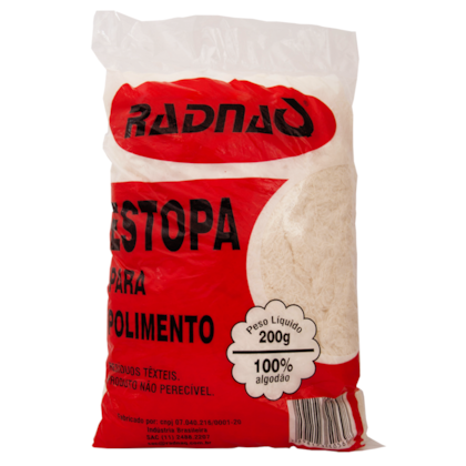 ESTOPA BRANCA PARA POLIMENTO -RADNAQ 200G.