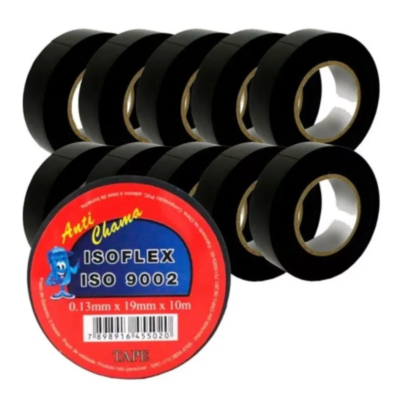 Fita Isolante Anti Chama Isoflex 19mm X 10m C/ 10 Unidades