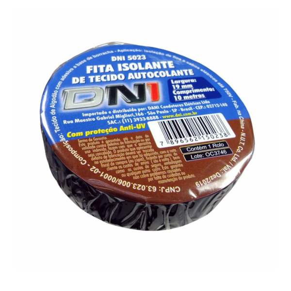 Fita Tecido Isolante sem cola 19MM 10M preto - 9671252e-b66b-4474-aef8-85b985c050be