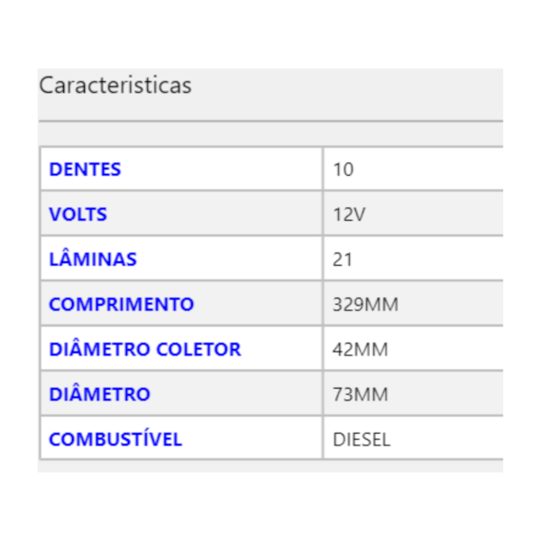 Induzido Partida Mercedes Ford VW Caminhão JF 12v 123011 - 1d36421e-9417-4dcb-b74d-e2e6363167f3