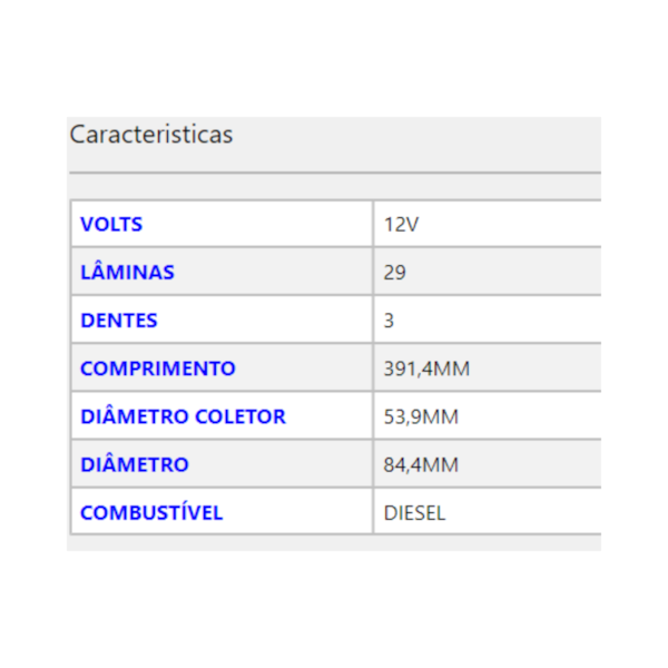 Induzido Partida VW Caminhão 12v 123027 - 12fada14-9919-4cd4-bf89-a83ff8bd4322