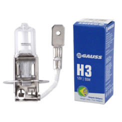 Lâmpada Farol Alto H3 55W 12V Halógena PK22S Gauss GAGL05H3