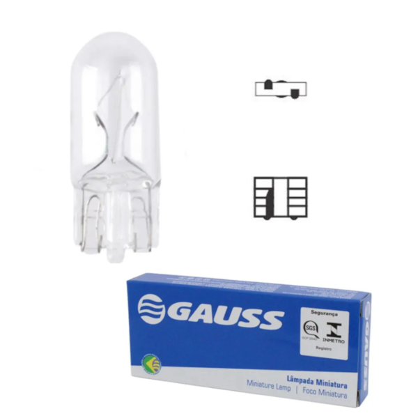 LAMPADA PINGAO 2825 W5W INCOLOR 12V -GAUSS - 3fe9b5cd-afdc-41f0-b824-1a66a227911d