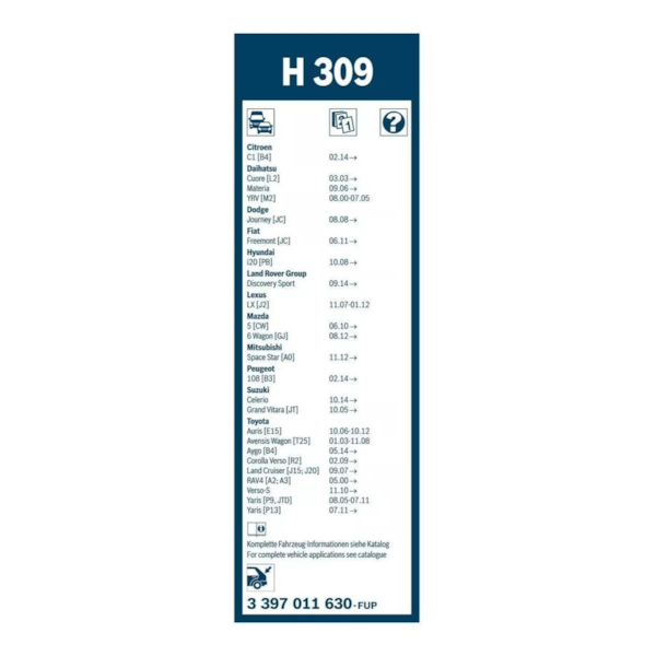 Palheta Traseira Freemont RAV4 2001/2015 Bosch 3397011630 - 7d3a4a8c-f0fa-4515-bd2f-c9ded401df70