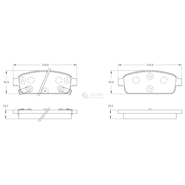 Pastilha Freio Cruze Hatch Sedan 2012/2016 0986BB0960 Bosch - 5892708a-746b-45ab-910f-8e0a45cc8412