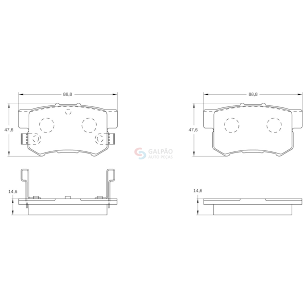 Pastilha Freio Traseira Bosch 0986BB0560 Honda Civic 1.8/2.0 - ee9bf108-1333-408d-a281-a4dbc7327076