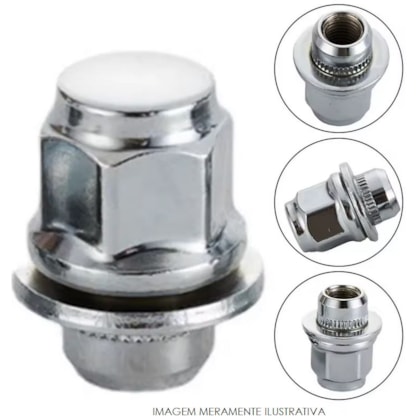 Porca Roda (Jogo) Crom. Roda March Sentra Versa Frontier Kicks - M12-1,25 Ch21-16Pc