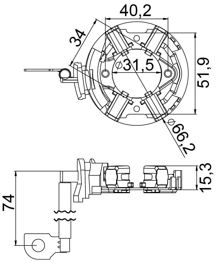 Porta Escova Partida Bosch Mbb E Div. C/part. Je 24v UF-1114/4