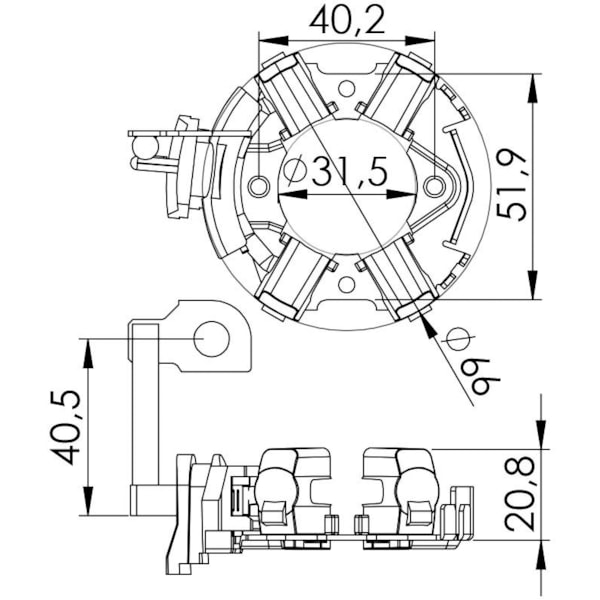 Porta Escova Partida Audi Peugeot UF-1226/4 - 2766ff50-937a-483e-a618-5513db9d5e3a