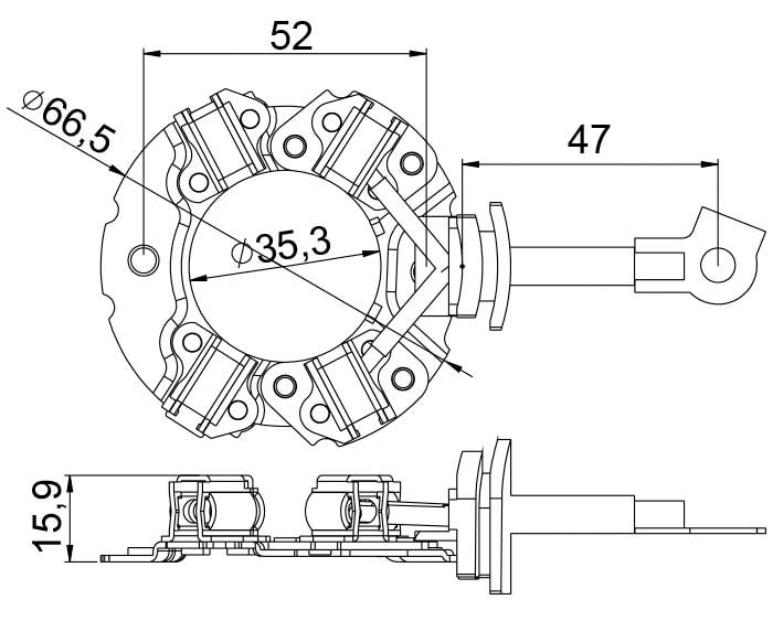 Porta Escova Partida Jhaem Picanto 1.0 2004/.. Rio 2011/.. UF-1362/4
