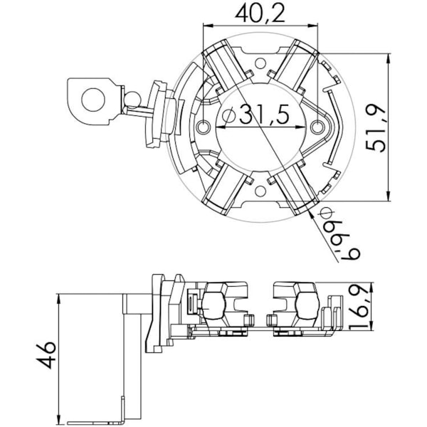 Porta Escova Partida Mercedes Slk Sl C E S UF-1276/4 - 4c817a4a-480e-40a9-883f-dce0b4c13ada