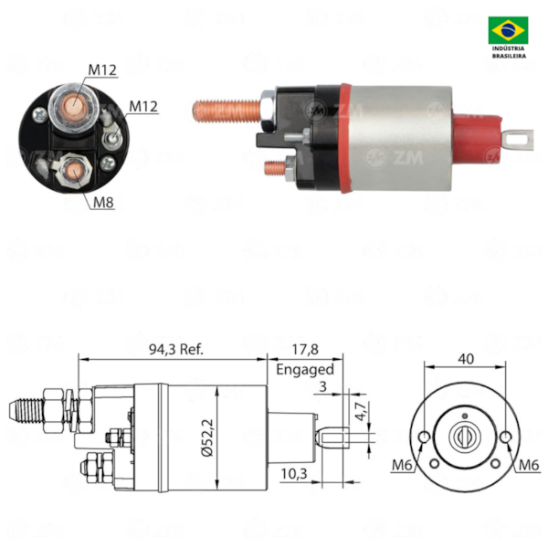Rele De Partida Zm0486 ACL 64 R70 Similar Prestolite K01345 - 85693f26-0156-4435-8240-ec44f24343da