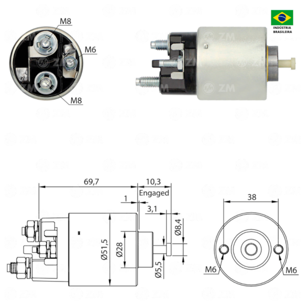 Rele De Partida Zm2996 Corsa Aplicavel GM 1202217 - 0b38a2ea-f32a-408e-9b5f-e6be3447c321