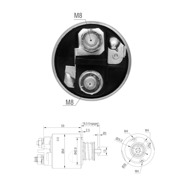 Rele De Partida Zm5491 Sorento Aplicavel Valeo 1250128 - f9365601-91e4-4792-b2ee-d8646db17740