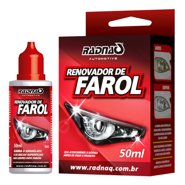 RENOVADOR DE FAROIS C/PANOS MICROFIBRA -RADNAQ 50ML - c306f111-b9b5-457e-b3f0-071fea04cb2c