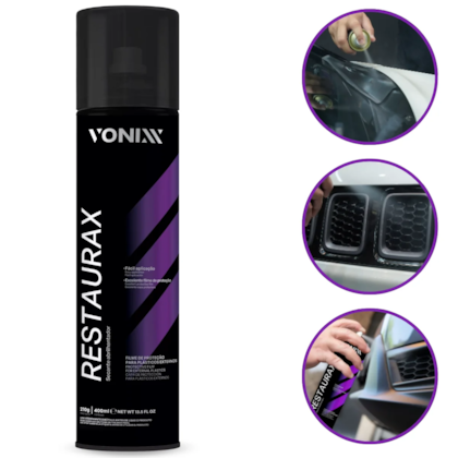 Restaurax Aerossol 400ML - Restaurador De Plasticos Externos - Vonixx
