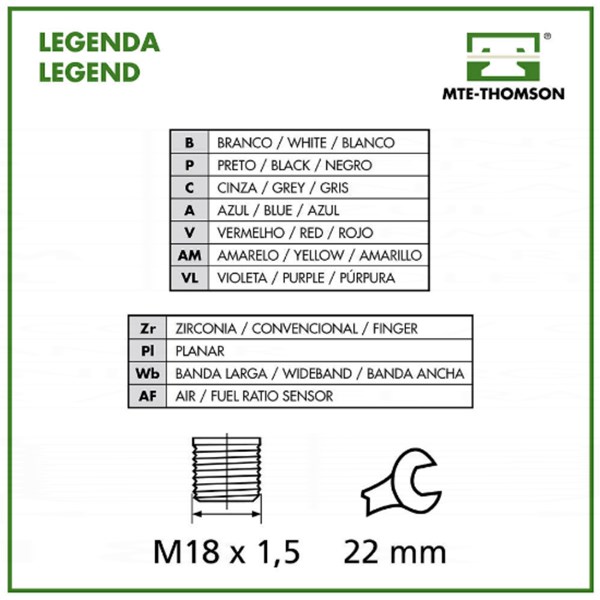 Sensor Lambda Universal - Mte-thomson - 6884 - Unitário - 14901278-7b83-4a45-9d56-d9700f31f33c